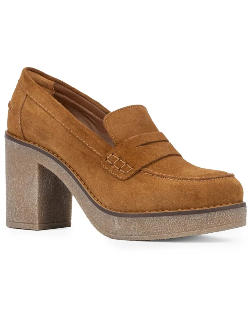 Aquatalia Caprie Weatherproof Suede Pump Brown