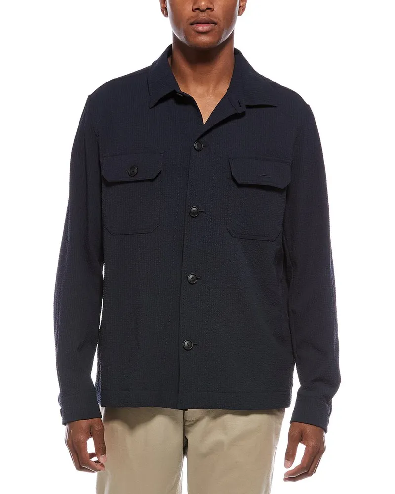 HUGO BOSS Seersucker Shirt Blue