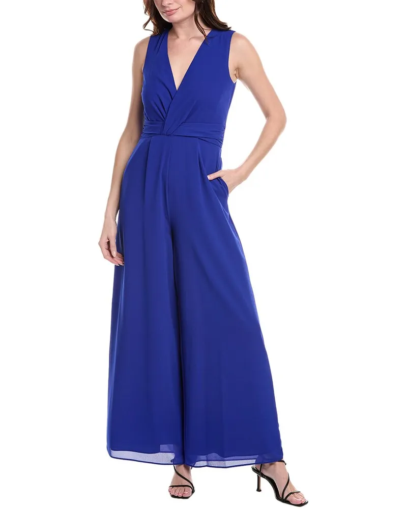 Vince Camuto Chiffon Twist Jumpsuit Blue