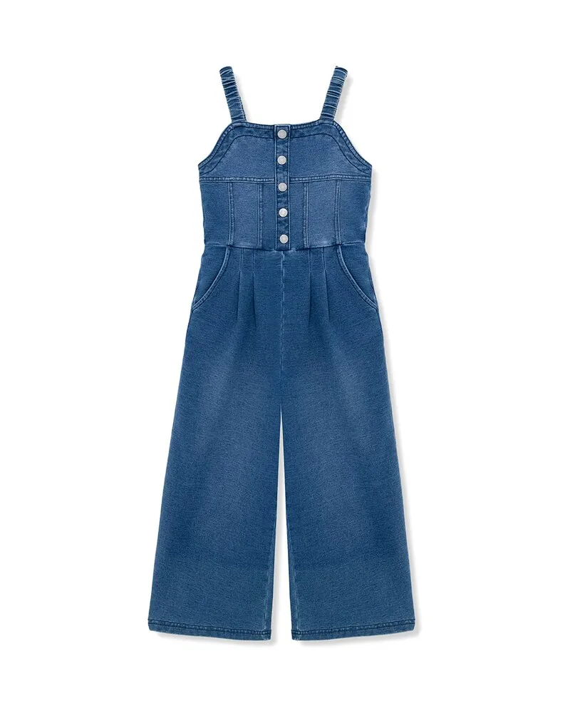 HABITUAL Wide Leg Denim Jumpsuit Blue