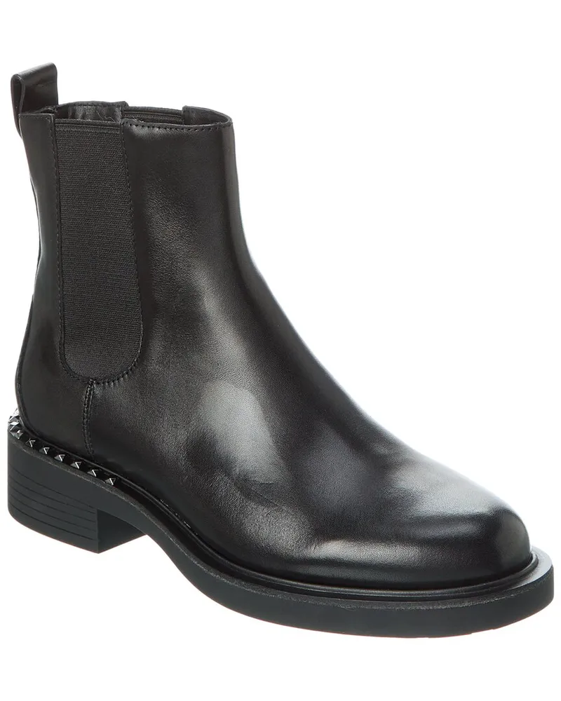 ash Fancy Leather Bootie Black