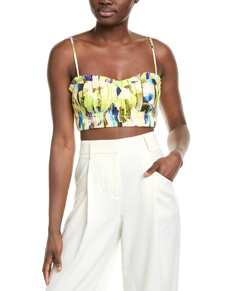NICHOLAS Crina Linen Bra Top Green