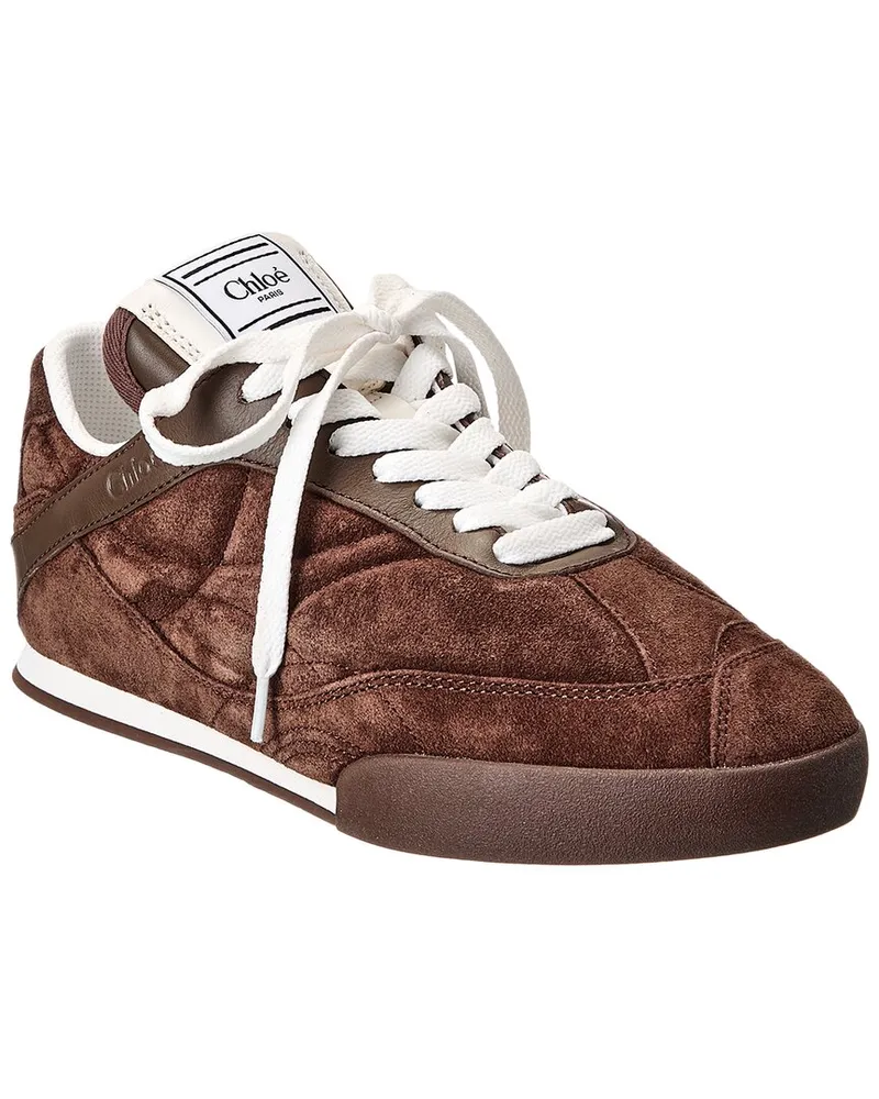 Chloé Kick Suede & Leather Sneaker Brown