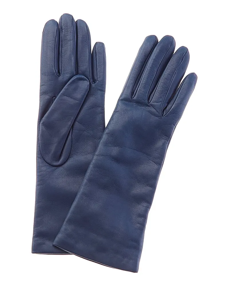portolano  Cashmere-Lined Leather Gloves Blue