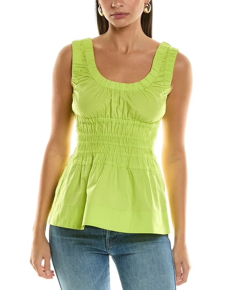 Proenza Schouler White Label Gathered Tank Top Green