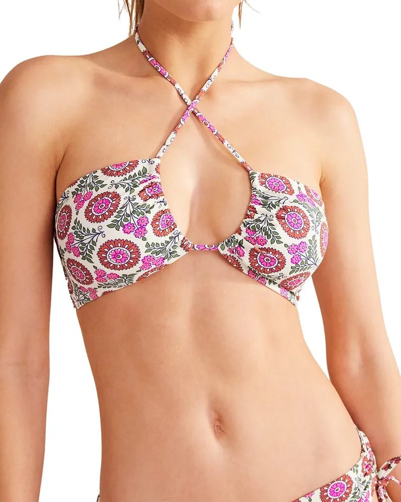 Boden Halter neck Bandeau Bikini Top Nocolor