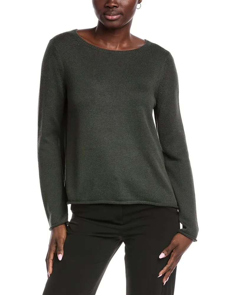 Eileen Fisher Bateau Neck Sweater Green