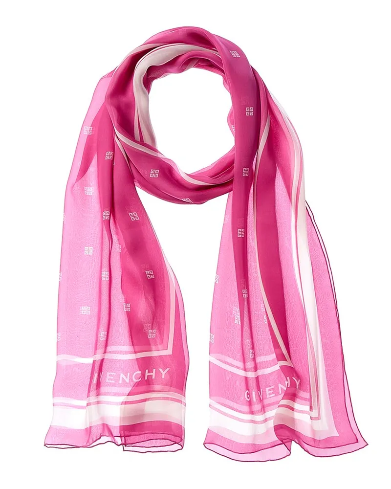 Givenchy Plumetis Silk Scarf Pink