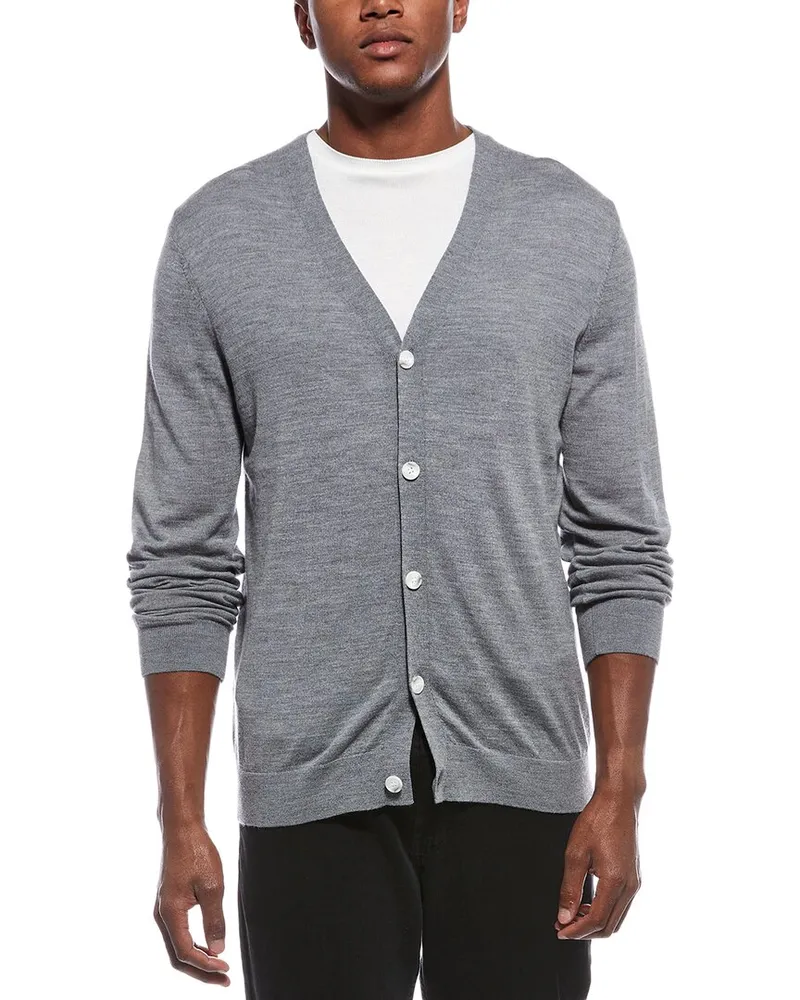Theory Essential Wool Cardigan Gray