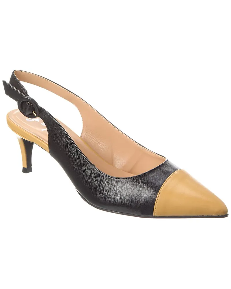 French Soule Skylar Leather Slingback Pump Black
