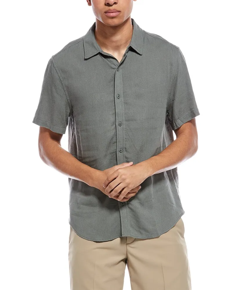 Onia Standard Linen-Blend Shirt Green