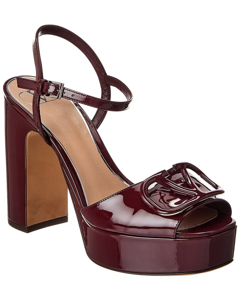 Valentino Garavani VLogo 115 Patent Platform Sandal Pink