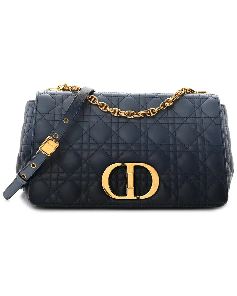Dior Blue Cannage Leather Gradient Large Caro Bag (Authentic Pre-Loved Nocolor