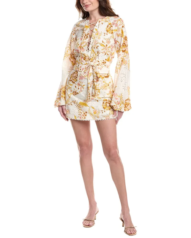 Hemant & Nandita Eyelet Shift Dress White