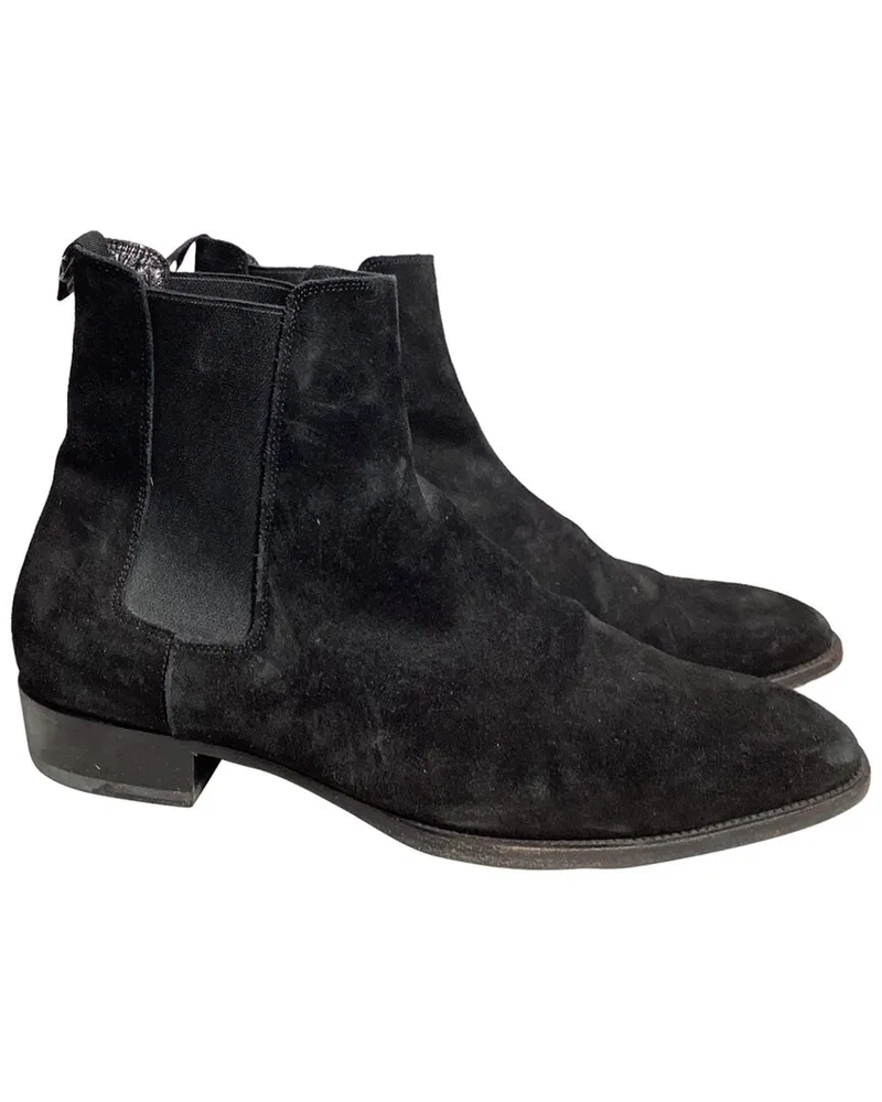 Saint Laurent Men's Suede Wyatt Chelsea Boot (Authentic Pre-Loved Nocolor