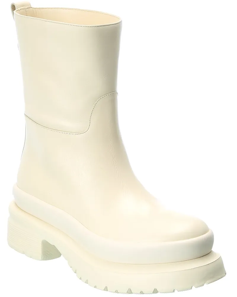 Valentino Garavani Roman Stud Leather Boot White