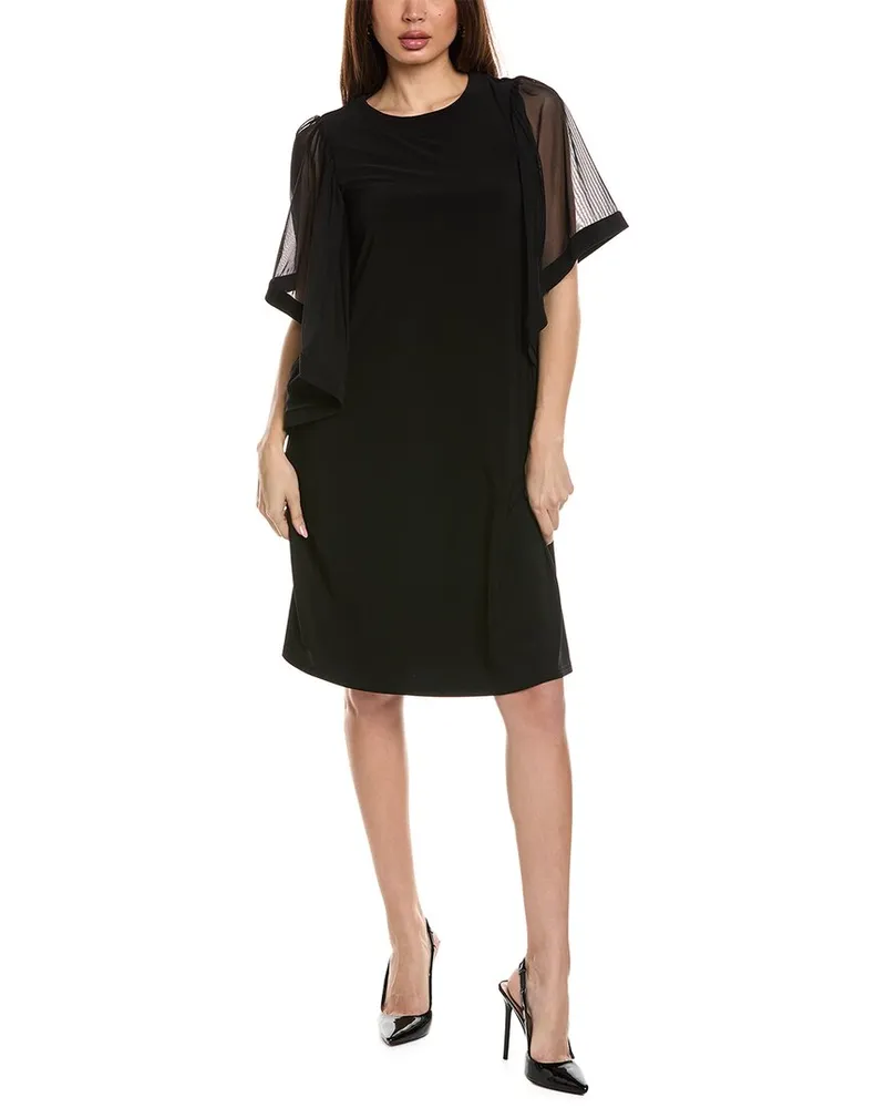 Joseph Ribkoff Mesh Angel Wing Mini Dress Black