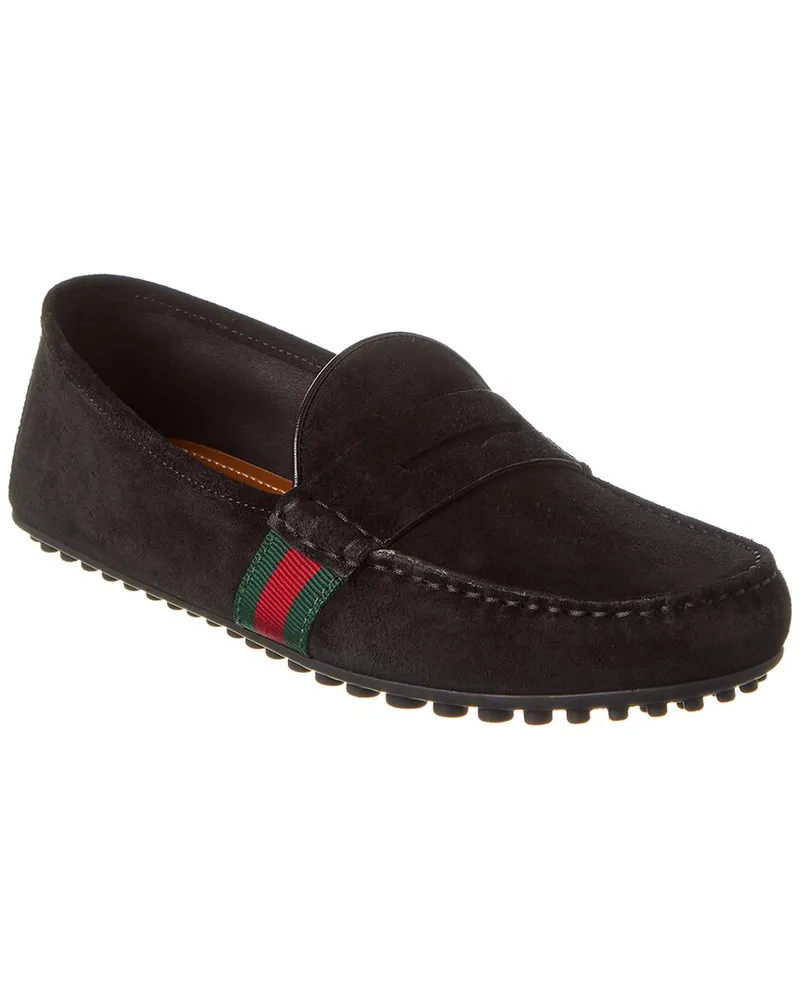 Gucci Web Suede Driver Black