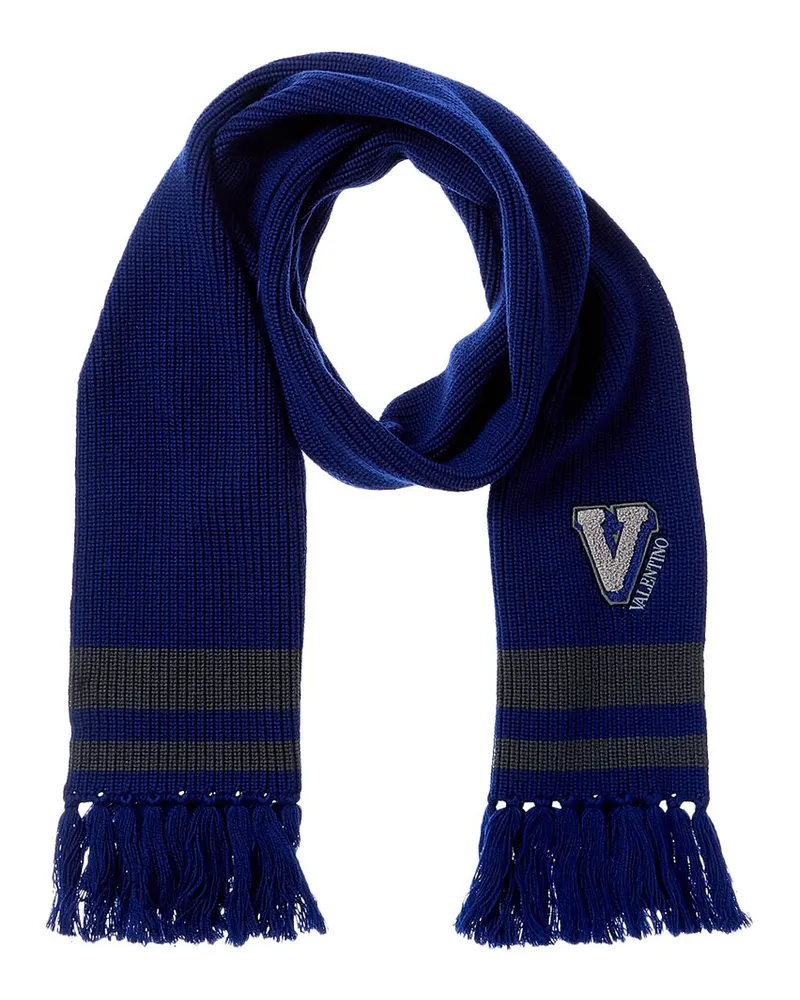 Valentino Garavani Wool Scarf Blue