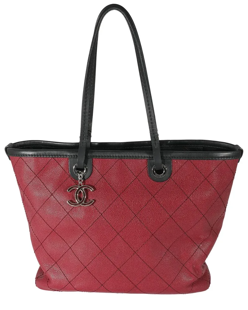 Chanel Burgundy Quilted Leather Fever Tote (Authentic Pre-Loved Nocolor