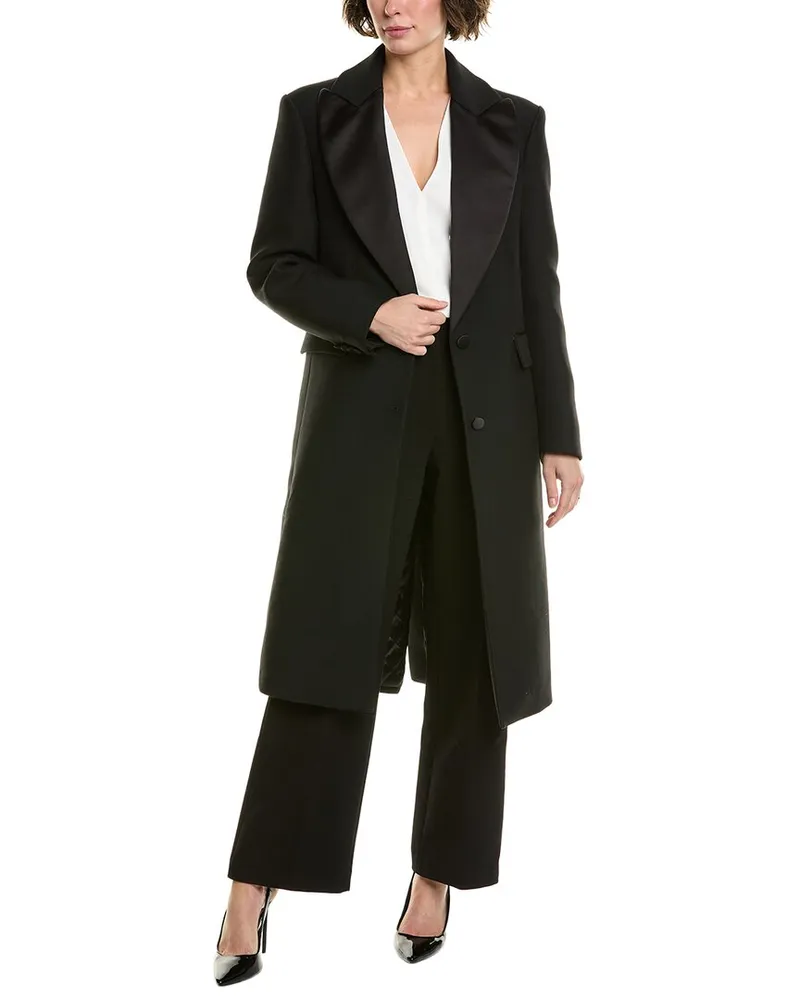Michael Kors Gabardine Chesterfield Wool-Blend Coat Black