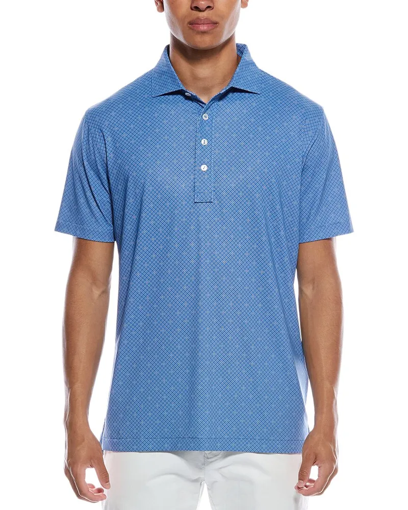 Peter Millar Bickett Performance Jersey Polo Shirt Blue