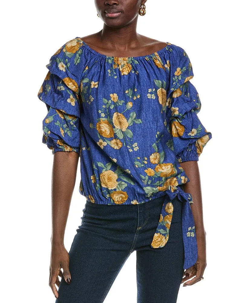 Vince Camuto Off-The-Shoulder Top Blue