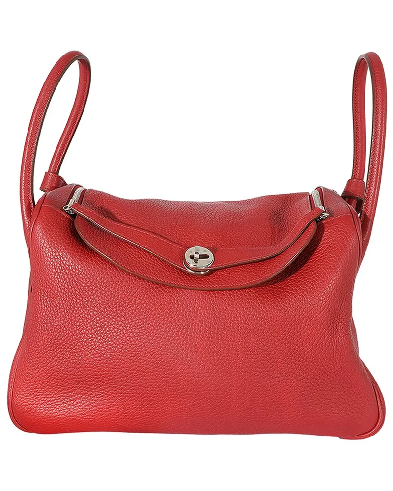 Hermès Red Clémance Lindy 34 PHW (Authentic Pre-Loved Nocolor