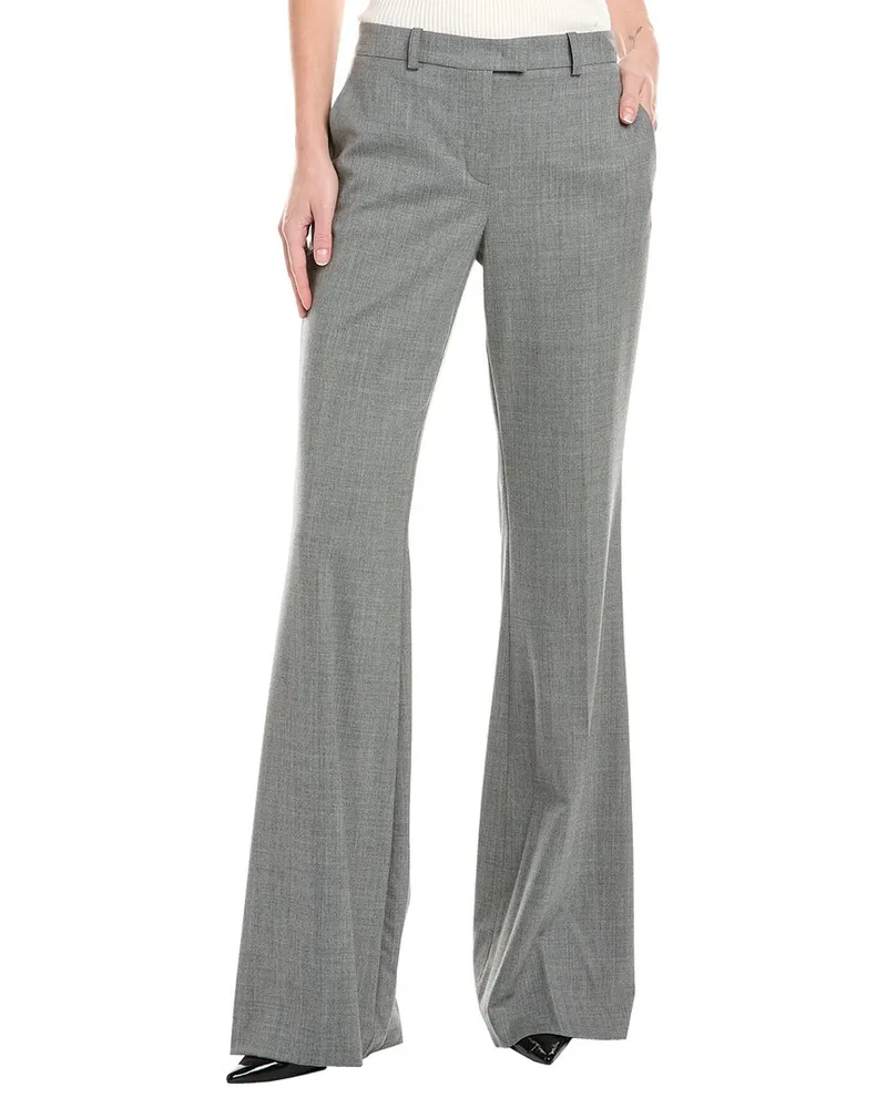 Michael Kors Haylee Wool-Blend Flare Pant Grey