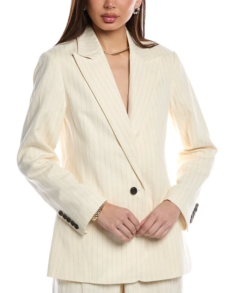 AllSaints Payton Linen-Blend Blazer White