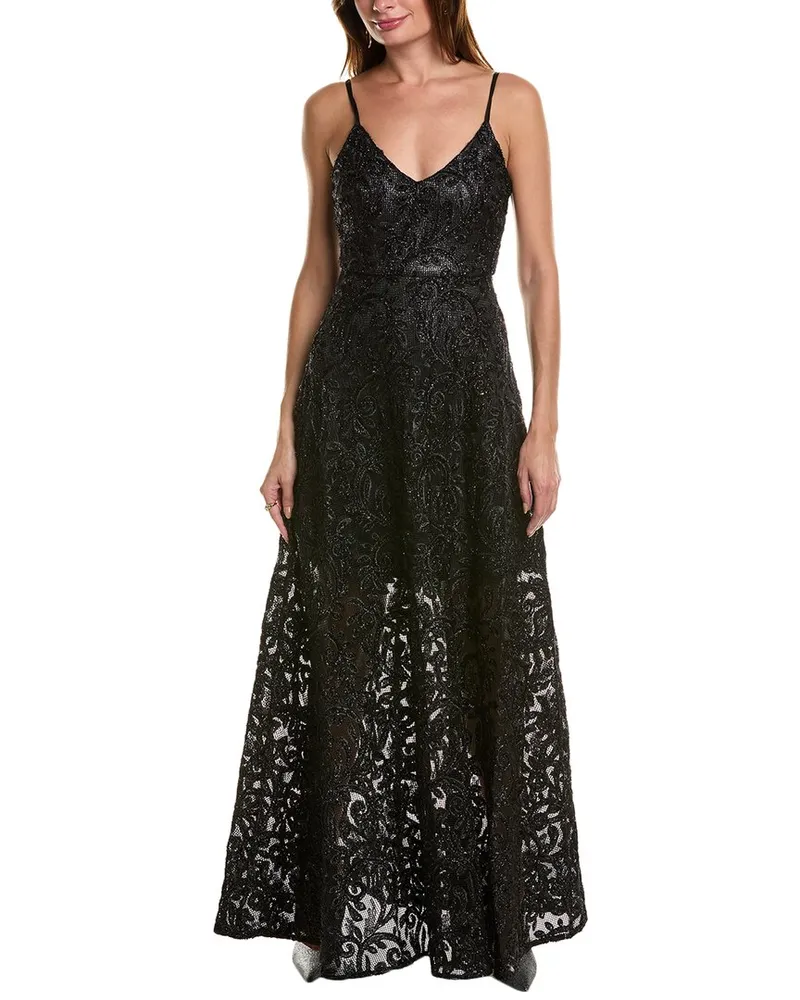 taylor Lace Mesh Gown Black