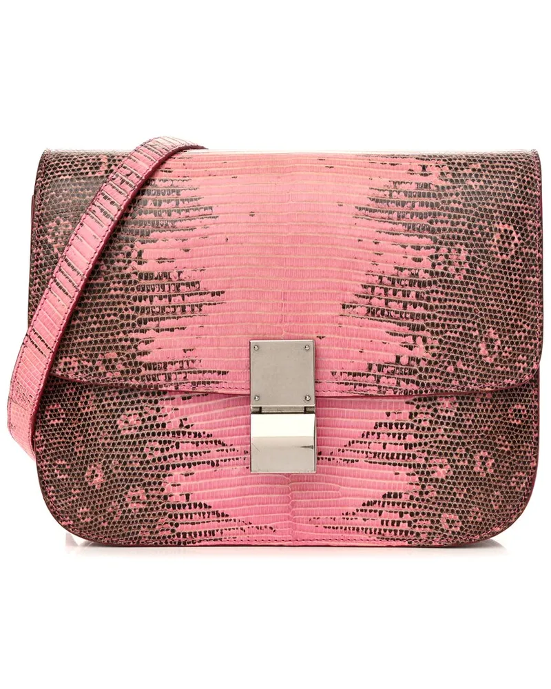 Celine Grey Lizard Medium Classic Box Flap Bag (Authentic Pre-Loved Nocolor