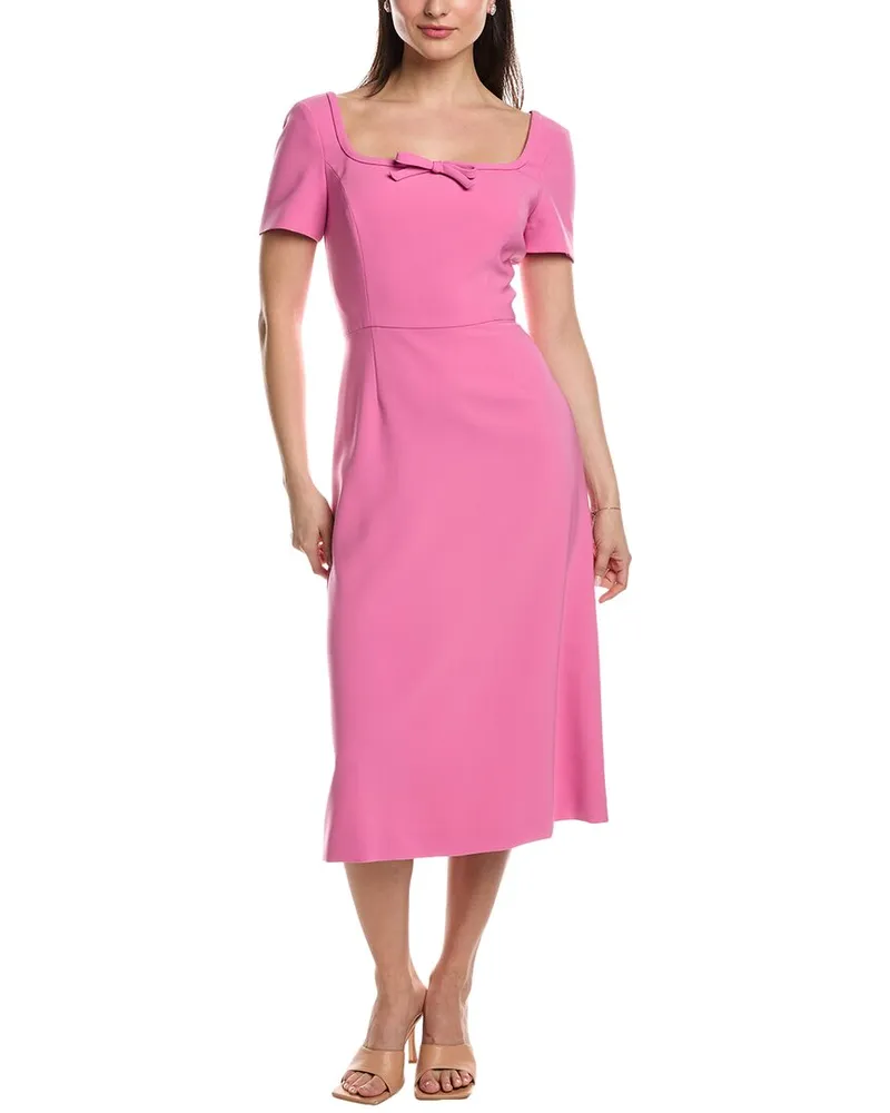 Carolina Herrera New York Square Neck Midi Dress Pink