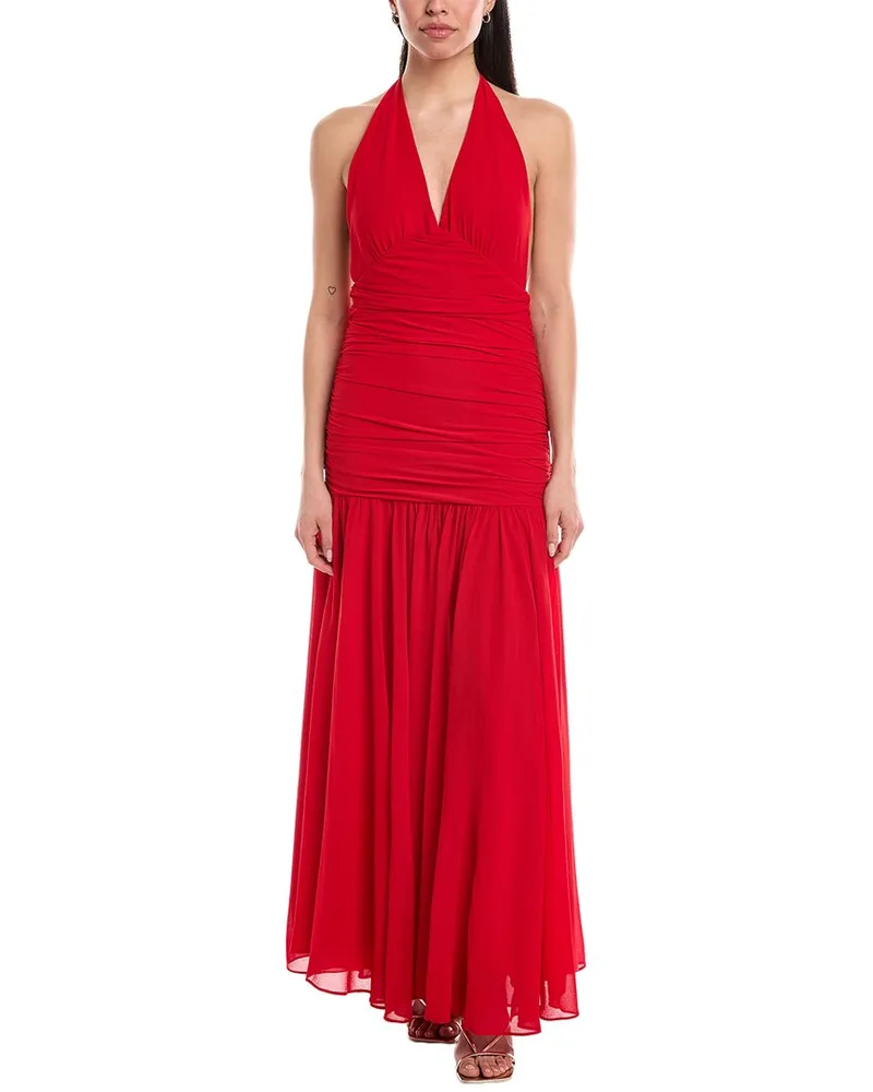 Bardot Mave Halter Maxi Dress Red