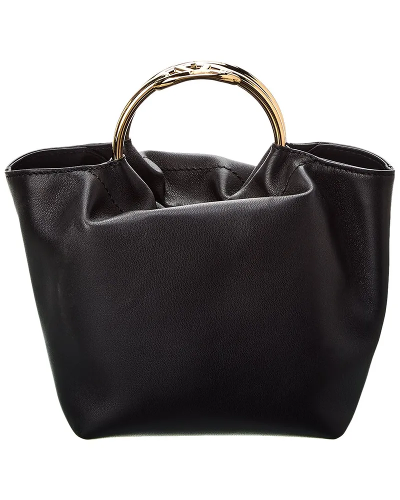 Valentino Garavani VLogo Leather Bucket Bag Black