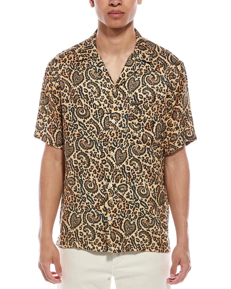AllSaints Leo Paisley Shirt Black