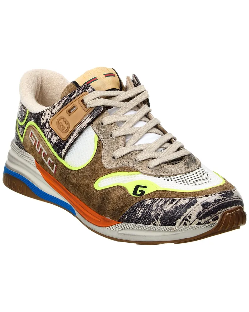 Gucci Ultrapace Leather & Suede Sneaker Grey