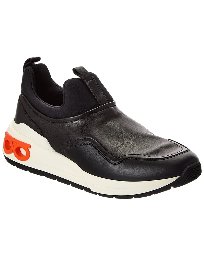 Ferragamo Cosma Leather Sneaker Black