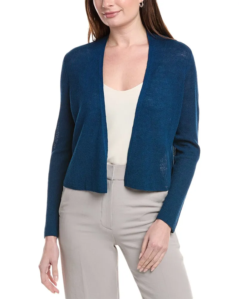 Eileen Fisher Linen-Blend Cardigan Blue