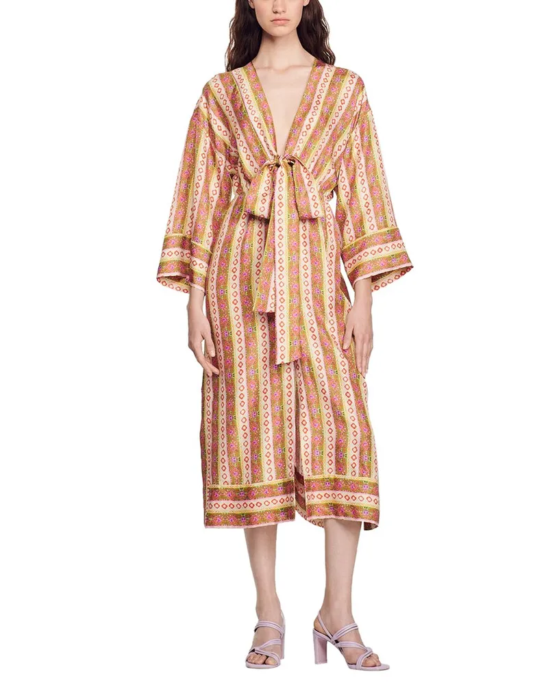Sandro Woven Silk Dress Nocolor