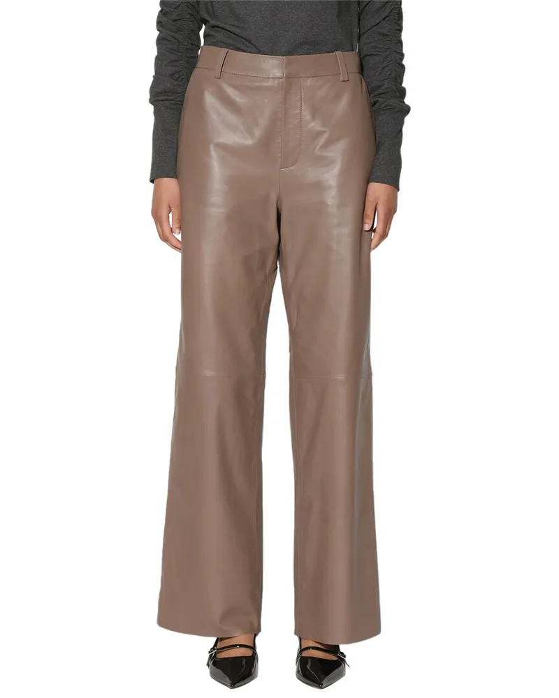 Walter Baker Cyrus Easy Fit Leather Pant Brown