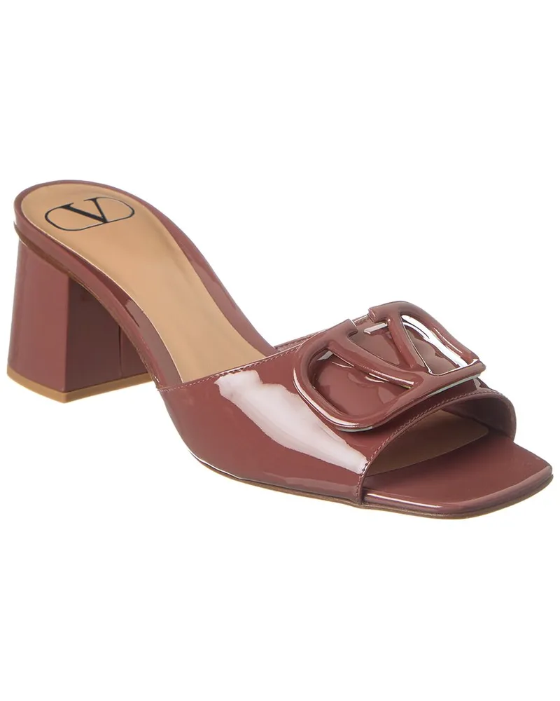 Valentino Garavani VLogo 60 Patent Sandal Brown