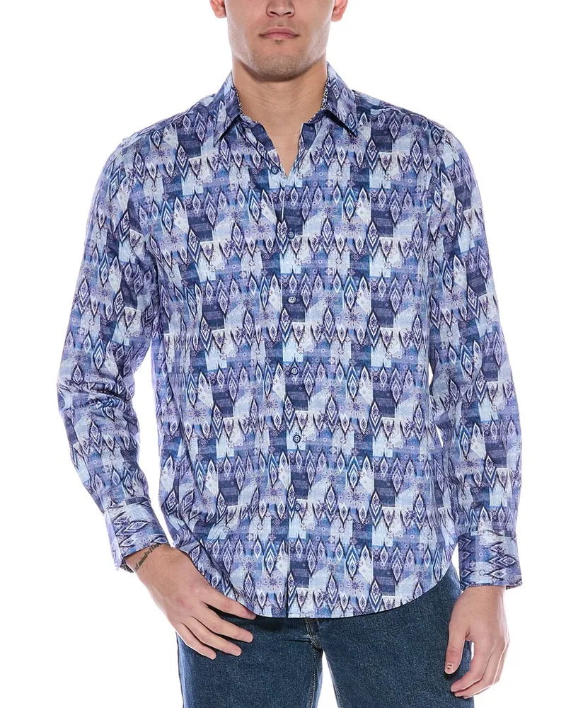 Robert Graham Oakley Classic Fit Woven Shirt Purple