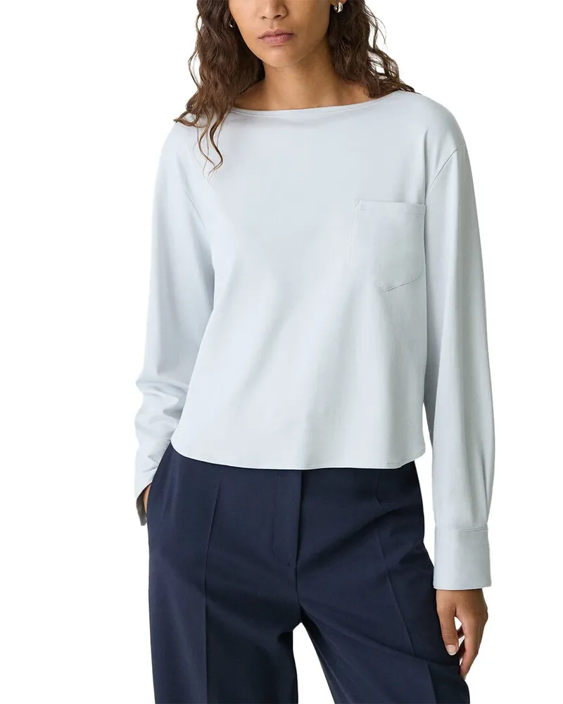 Theory Boat Neck T-Shirt Blue