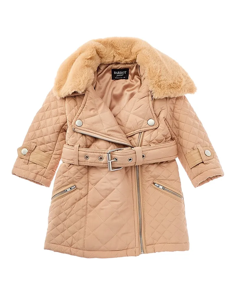Bardot Grace Quilted Coat Beige