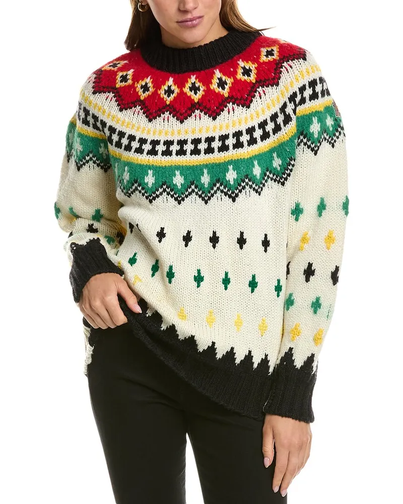 Moncler Wool & Alpaca-Blend Sweater White