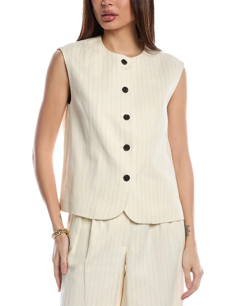 AllSaints Payton Linen-Blend Waistcoat White