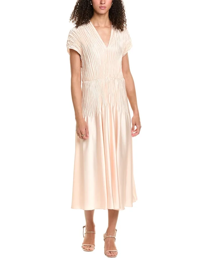 Vince Cap Sleeve V-Neck Maxi Dress Pink