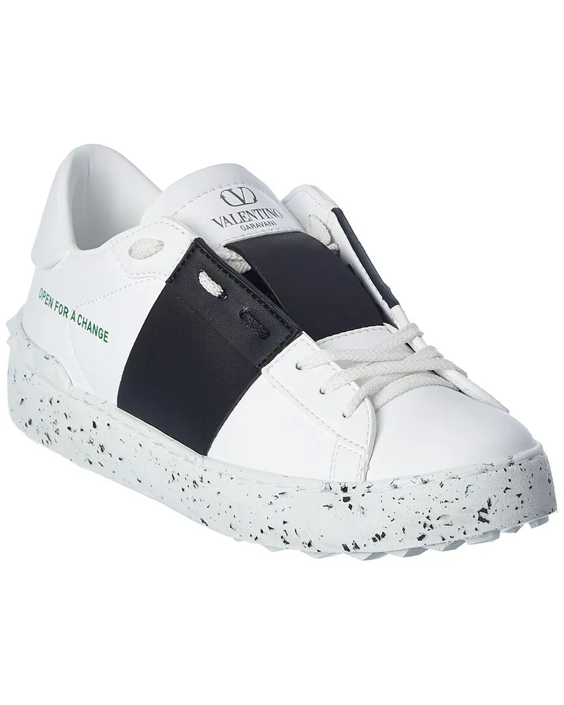 Valentino Garavani Rockstud Open For A Change Leather Sneaker White