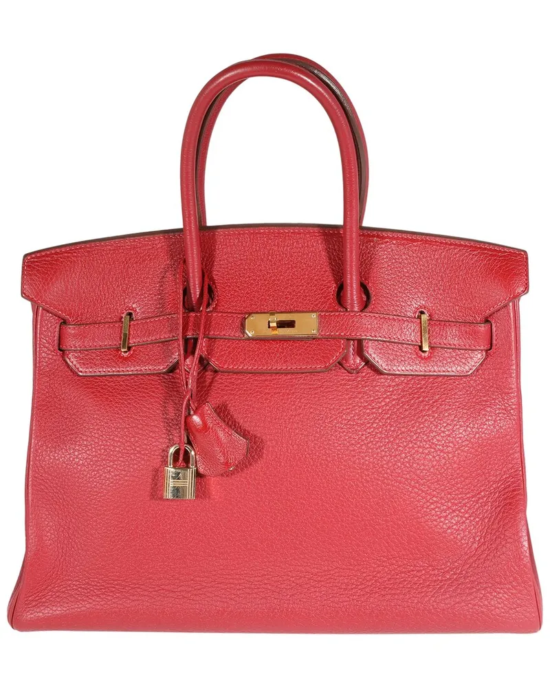 Hermès Red Clémence Birkin 35 GHW (Authentic Pre-Loved Nocolor